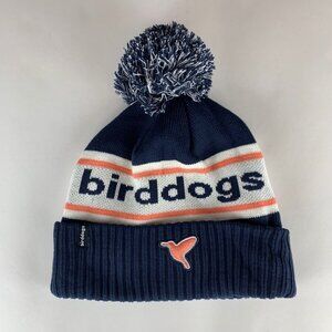 Birddogs Unisex Navy Blue White Knit Pom Beanie Cap